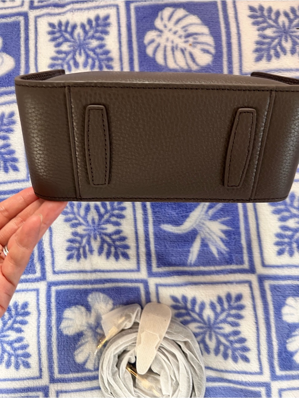 The Horse mini Clementine Compact Pebbled Leather Mini Bag in Dark Brown - Picture 6 of 9